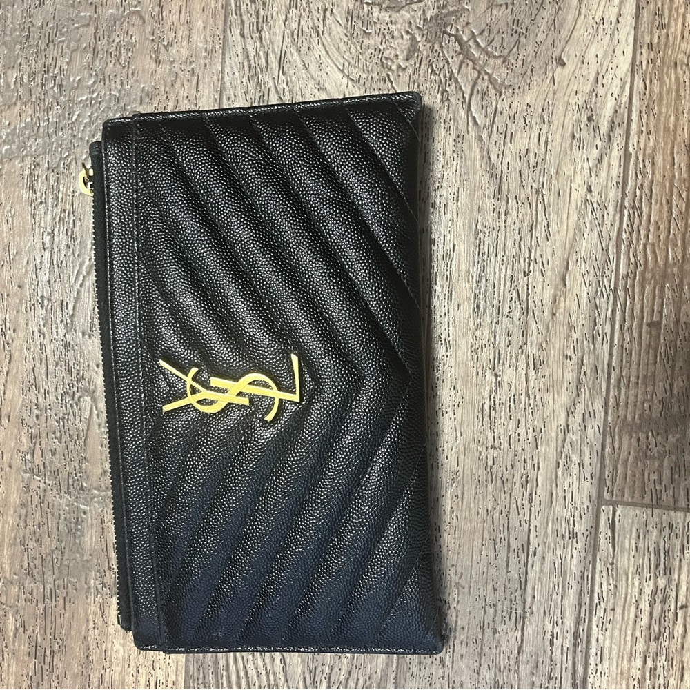 Saint Laurent Black Leather Wallet